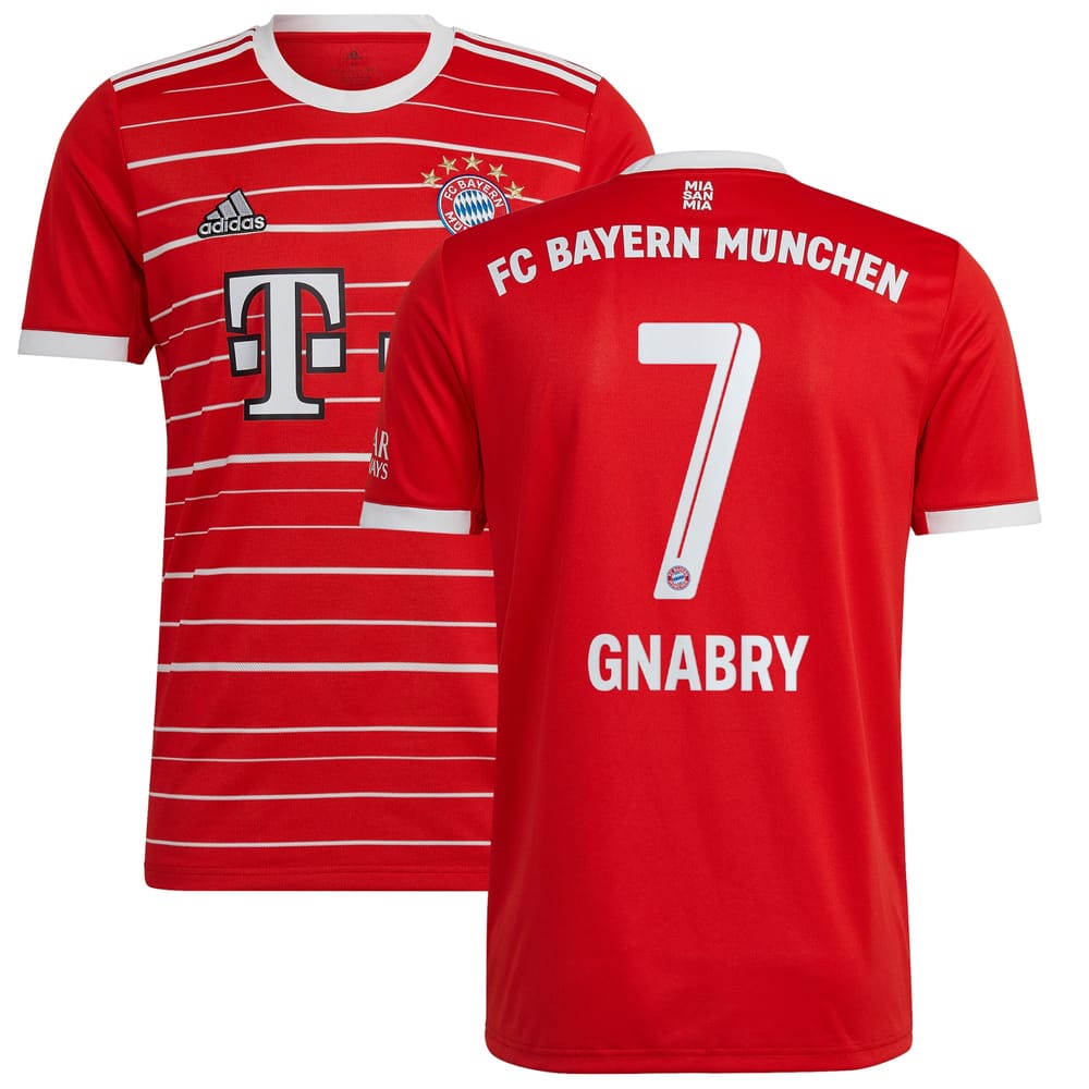 Bayern Munich Home Red Jersey Shirt 2022-23 player Serge Gnabry printing for Men
