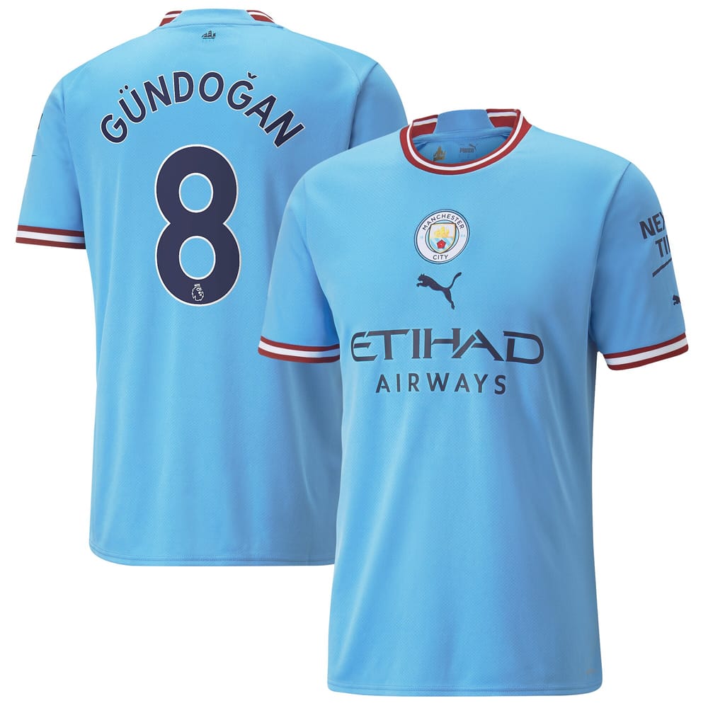 Manchester City Home Sky Blue Jersey Shirt 2022-23 player Ilkay Gündogan printing for Men